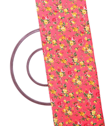 neon pink floral pattern crepe fabric